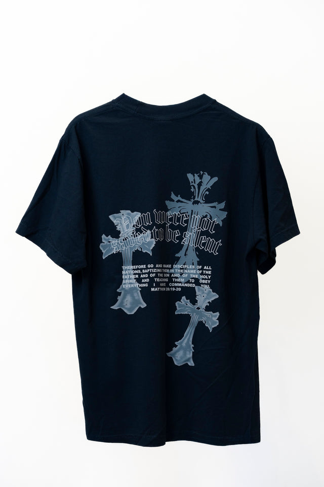 Blue Shirt "Not Saved to be Silent"